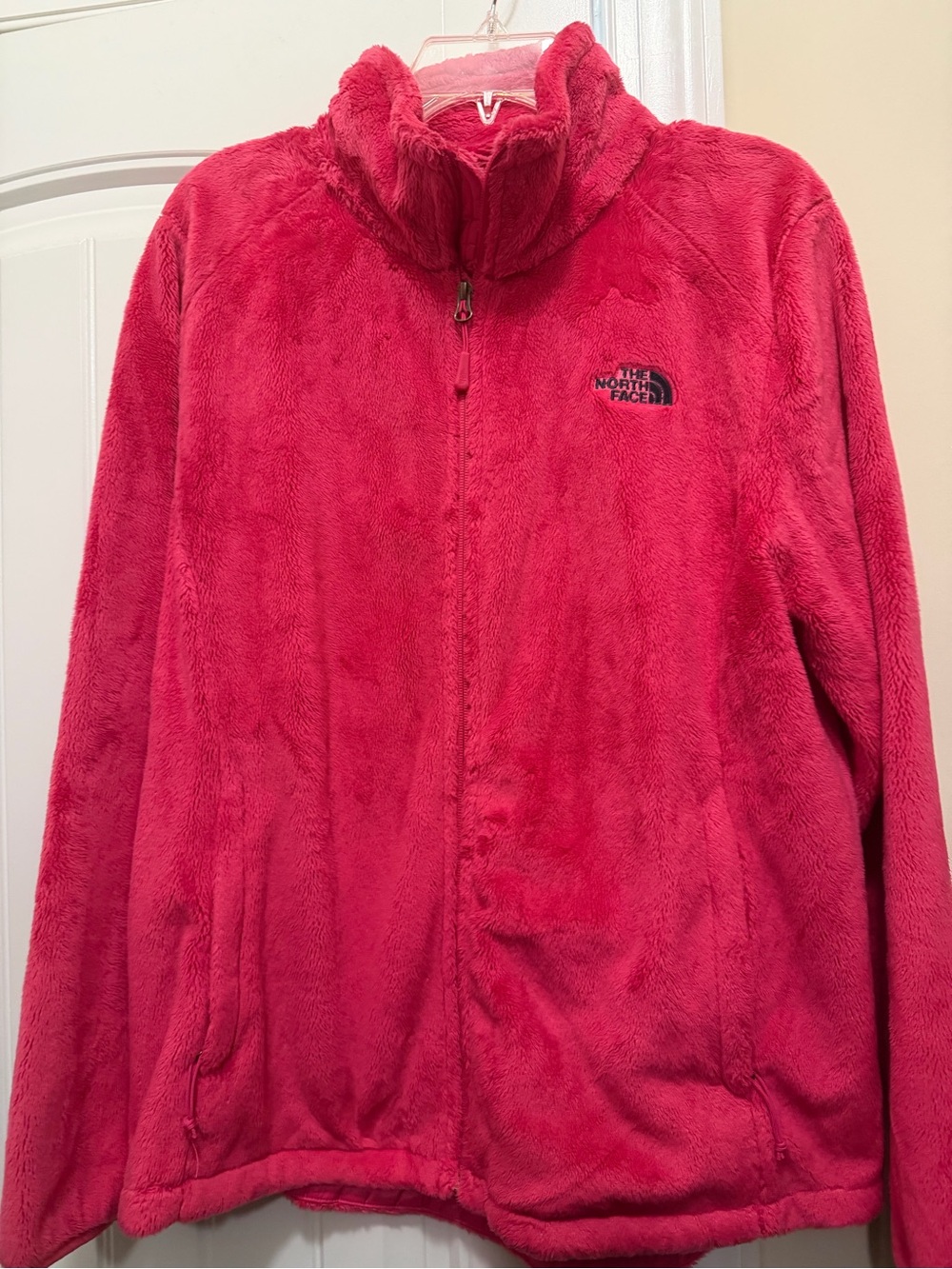 The North Face Women's Hot Pink Teddy Fleece Full-Zip Jacket